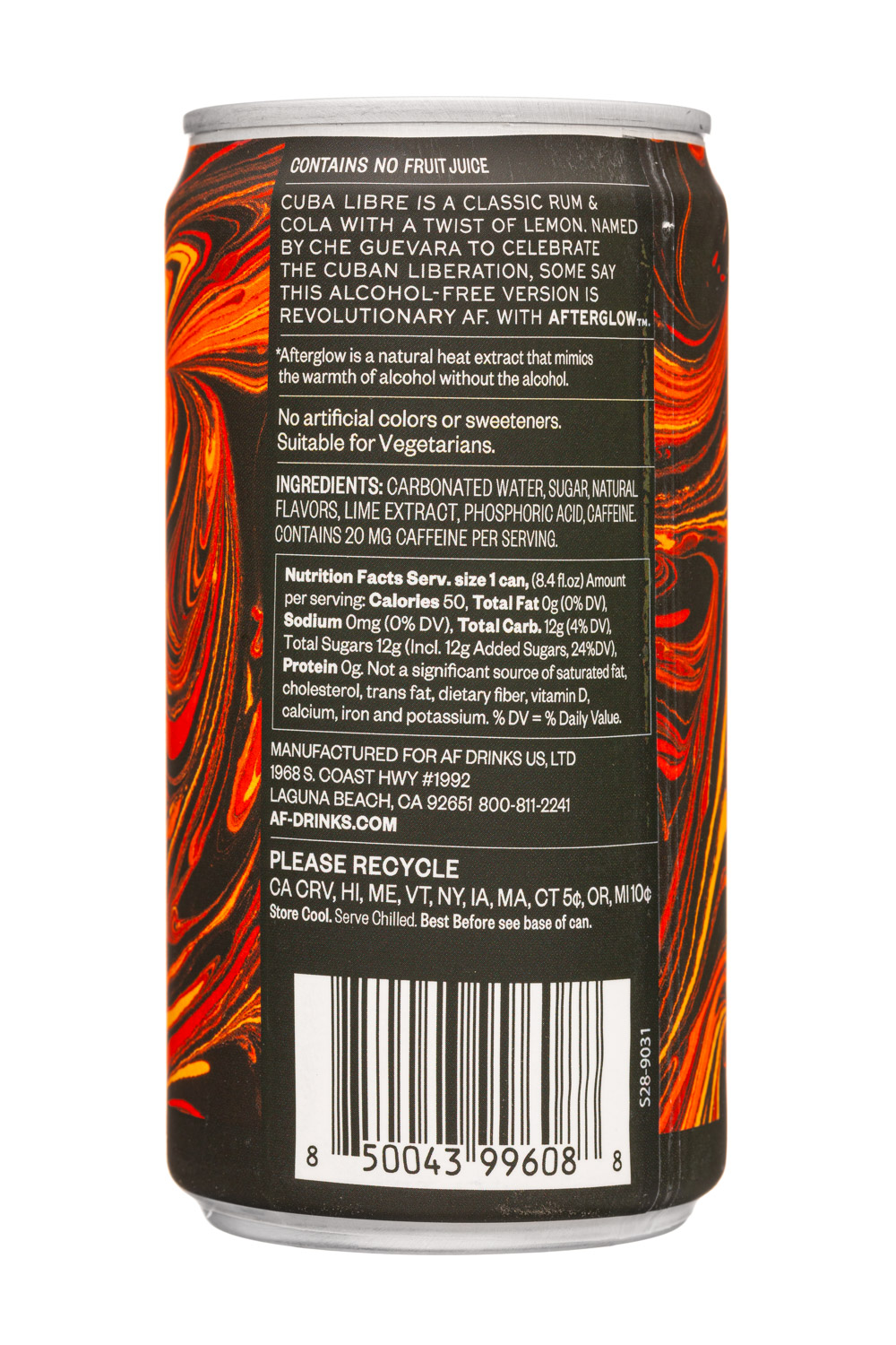 Free AF: AFDrinks-8oz-2023-FreeAF-CubaLibre-Facts