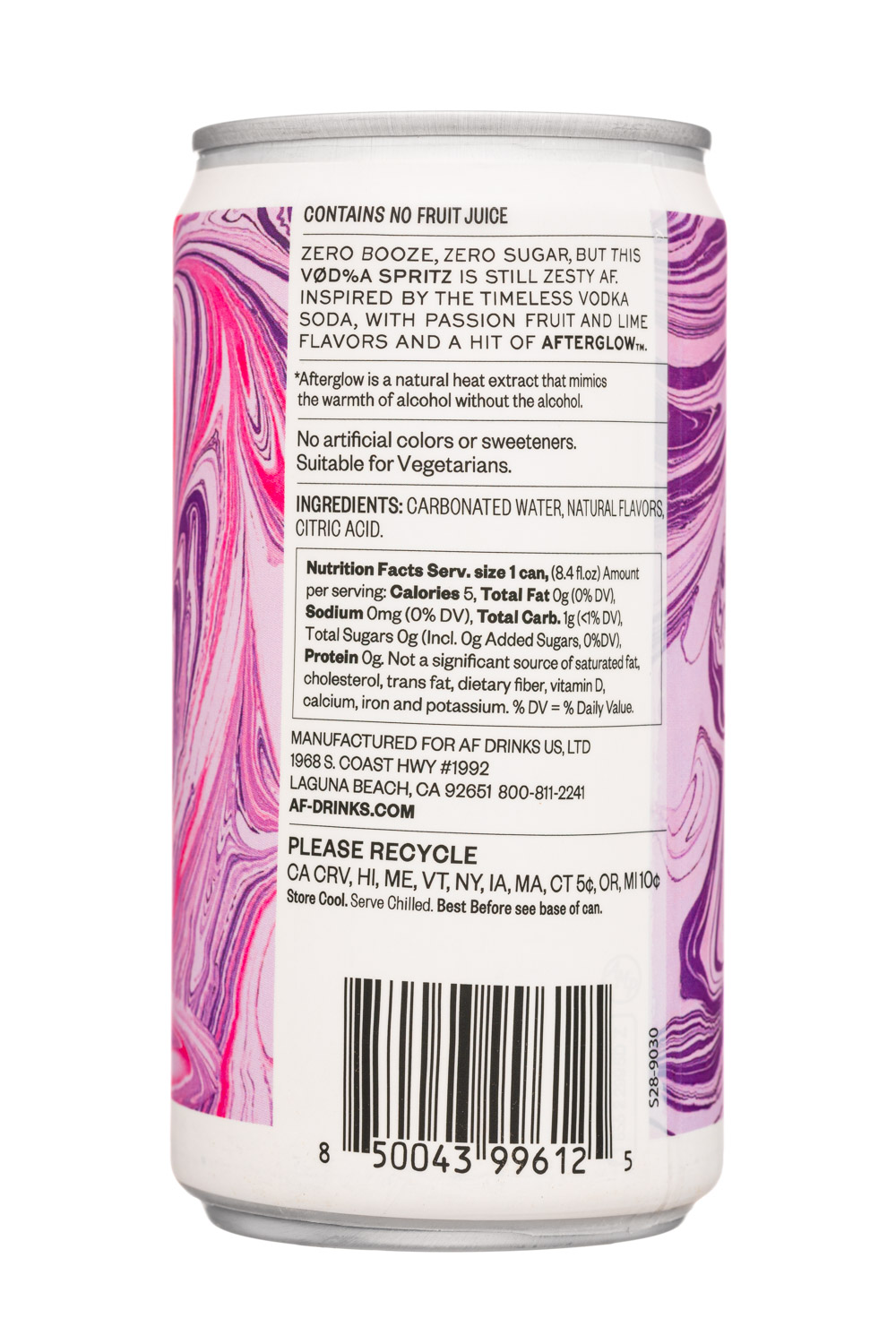 Free AF: AFDrinks-8oz-2023-FreeAF-VodkaSpritz-Facts