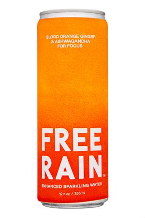 Free Rain: FreeRain-12oz-2020-SparklingWater-BloodOrangeGinger-Front