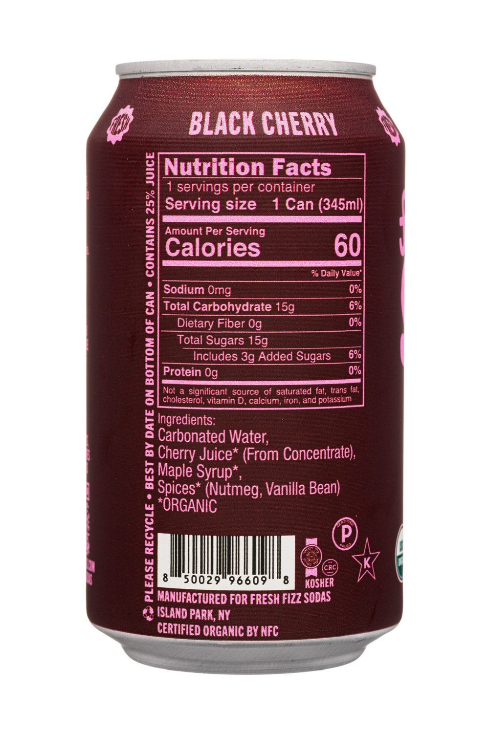 Fresh Fizz Sodas: FreshFizz-12oz-2025-Soda-BlackCherry-Facts