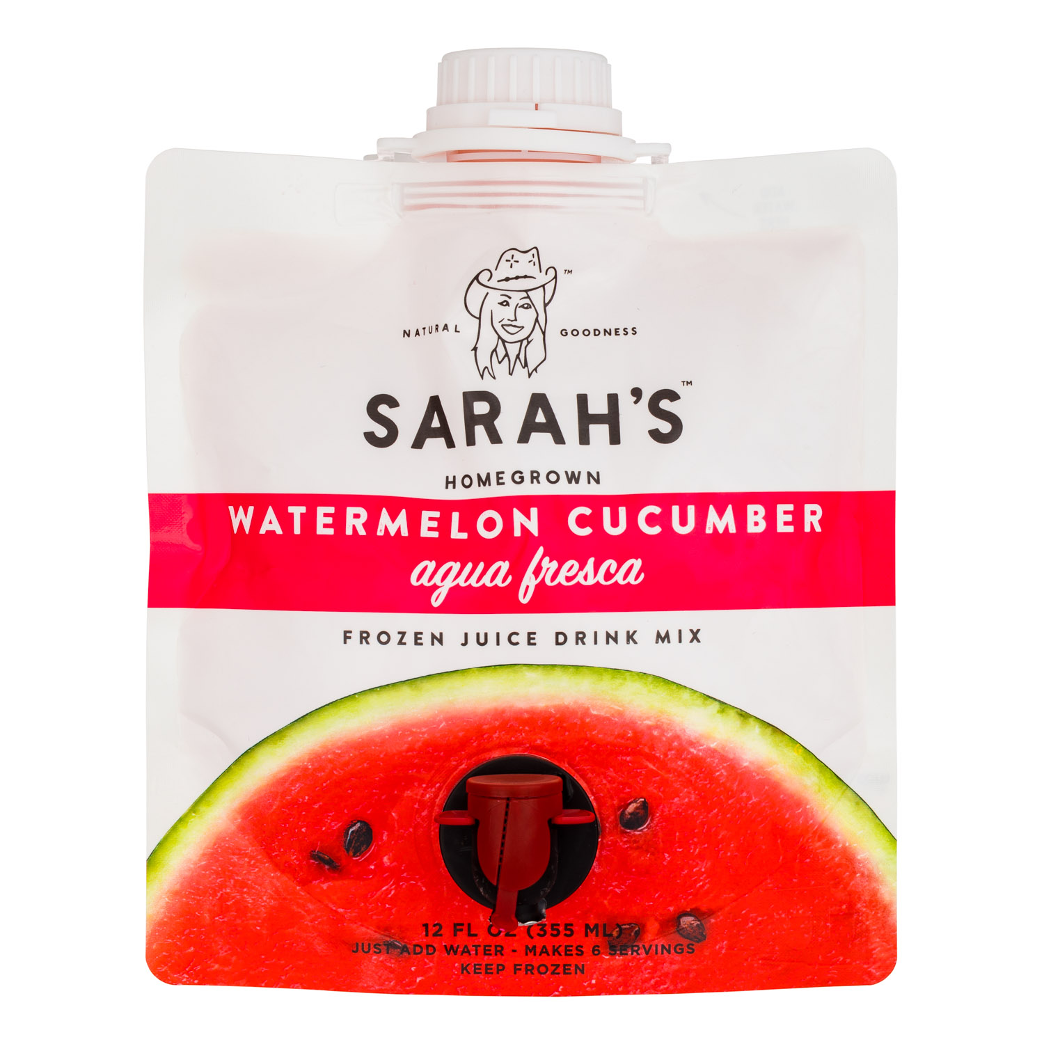 Frey Farms: FreyFarms-12oz-Sarahs-AguaFresca-WatermelonCucumber-Front