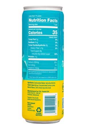 FUL: Ful-12oz-2023-SpirulinaWater-LemonGinger-Facts