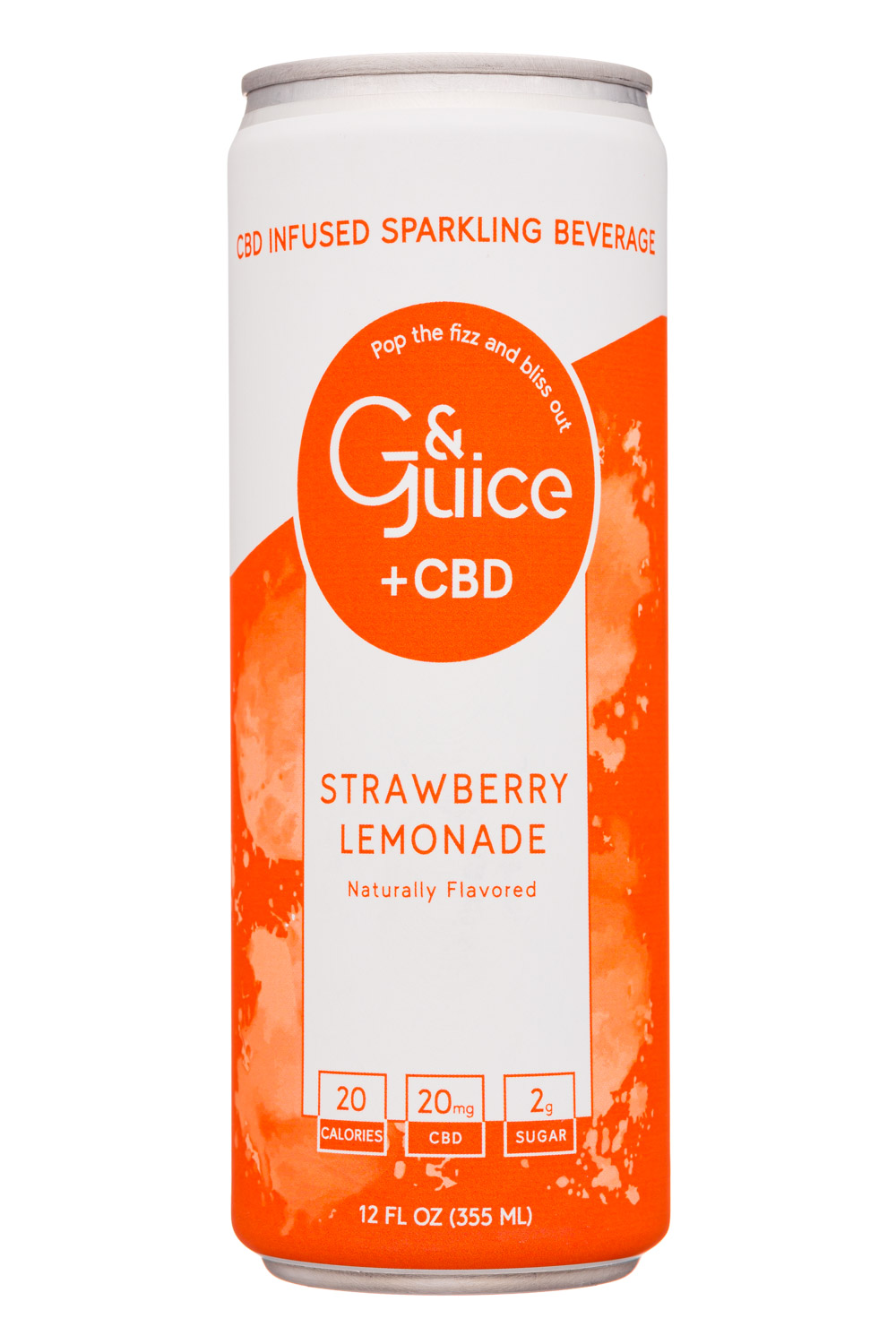 G&Juice: G&Juice-12oz-2020-CBDSparkling-StrawbLemonade-Front