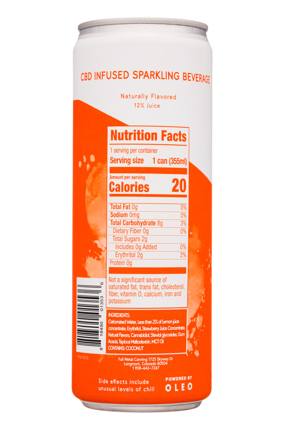 G&Juice: G&Juice-12oz-2020-CBDSparkling-StrawbLemonade-Facts
