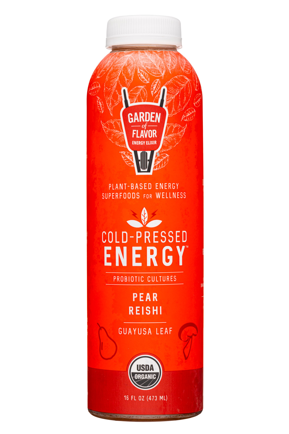 Garden of Flavor: GardenOfFlavor-16oz-2022-CPEnergy-PearReishi-Front