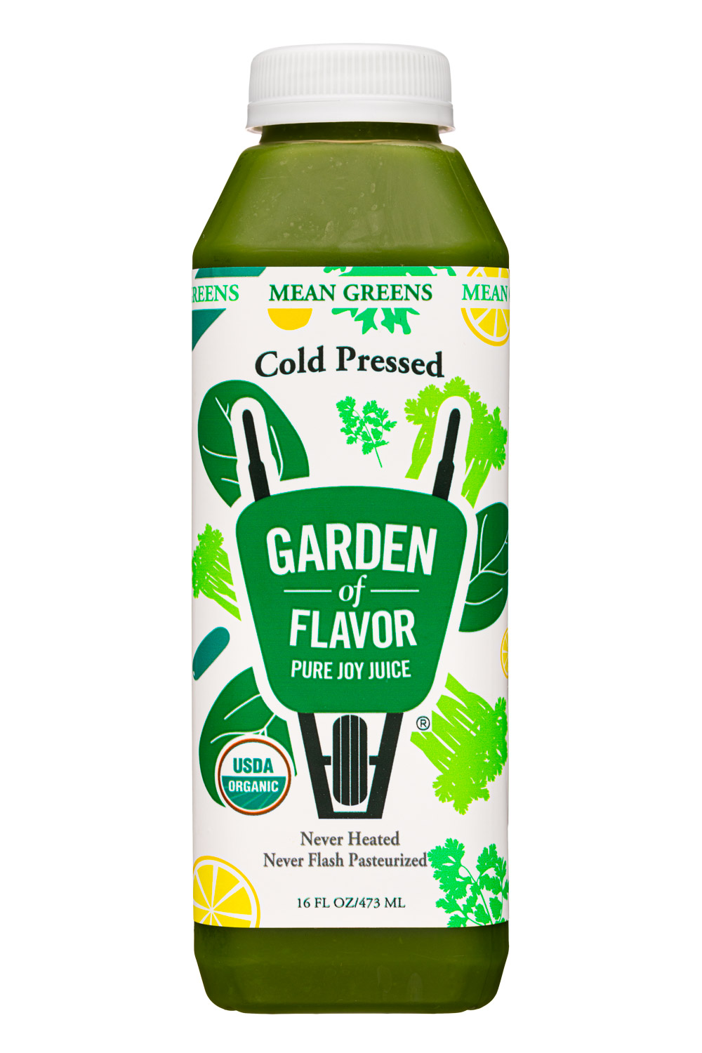 Garden of Flavor: GardenOfFlavor-16oz-2022-CPJuice-MeanGreens-Front