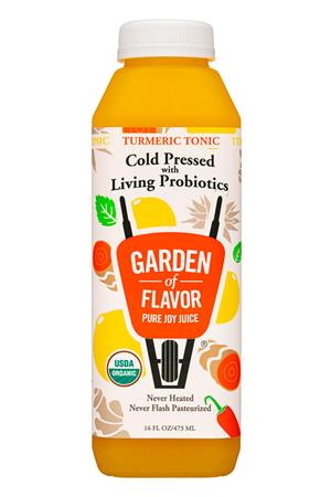Garden of Flavor: GardenOfFlavor-16oz-2022-CPJuice-TurmericTonic-Frot