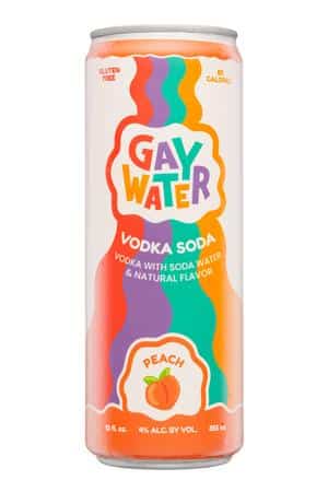 Gay Water: GayWater-12oz-2023-VodkaSoda-Peach