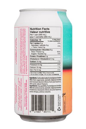 Geez Louise: GeezLouise-12oz-2023-SparklingPrebiotic-CantalopeMint-Facts