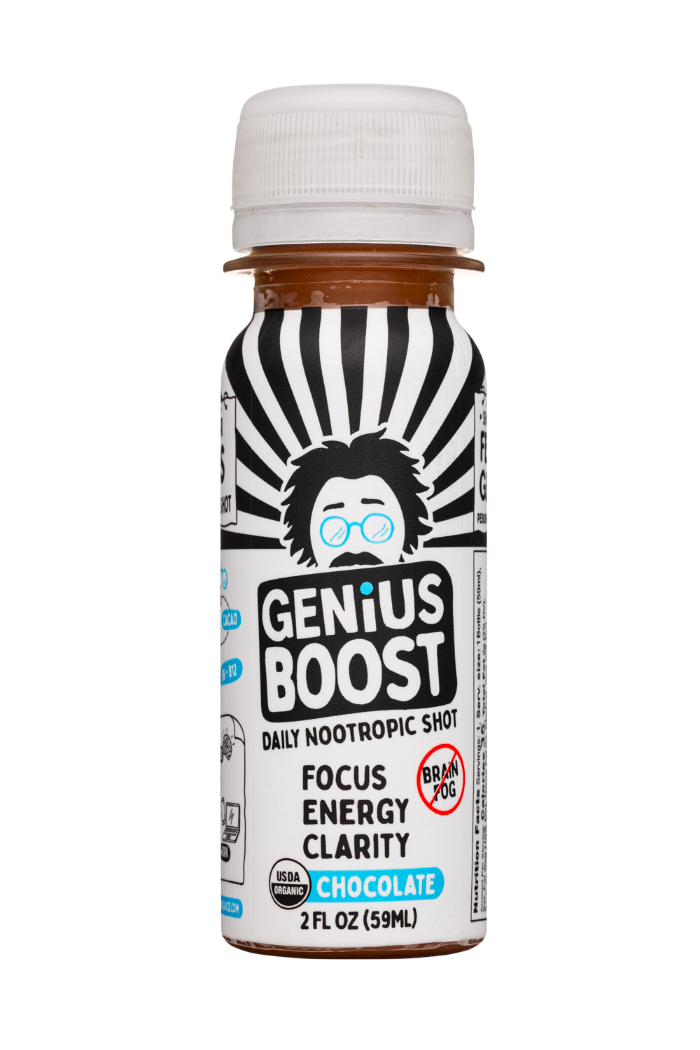 Genius Juice: Genius-2oz-2023-Boost-Choc-Front