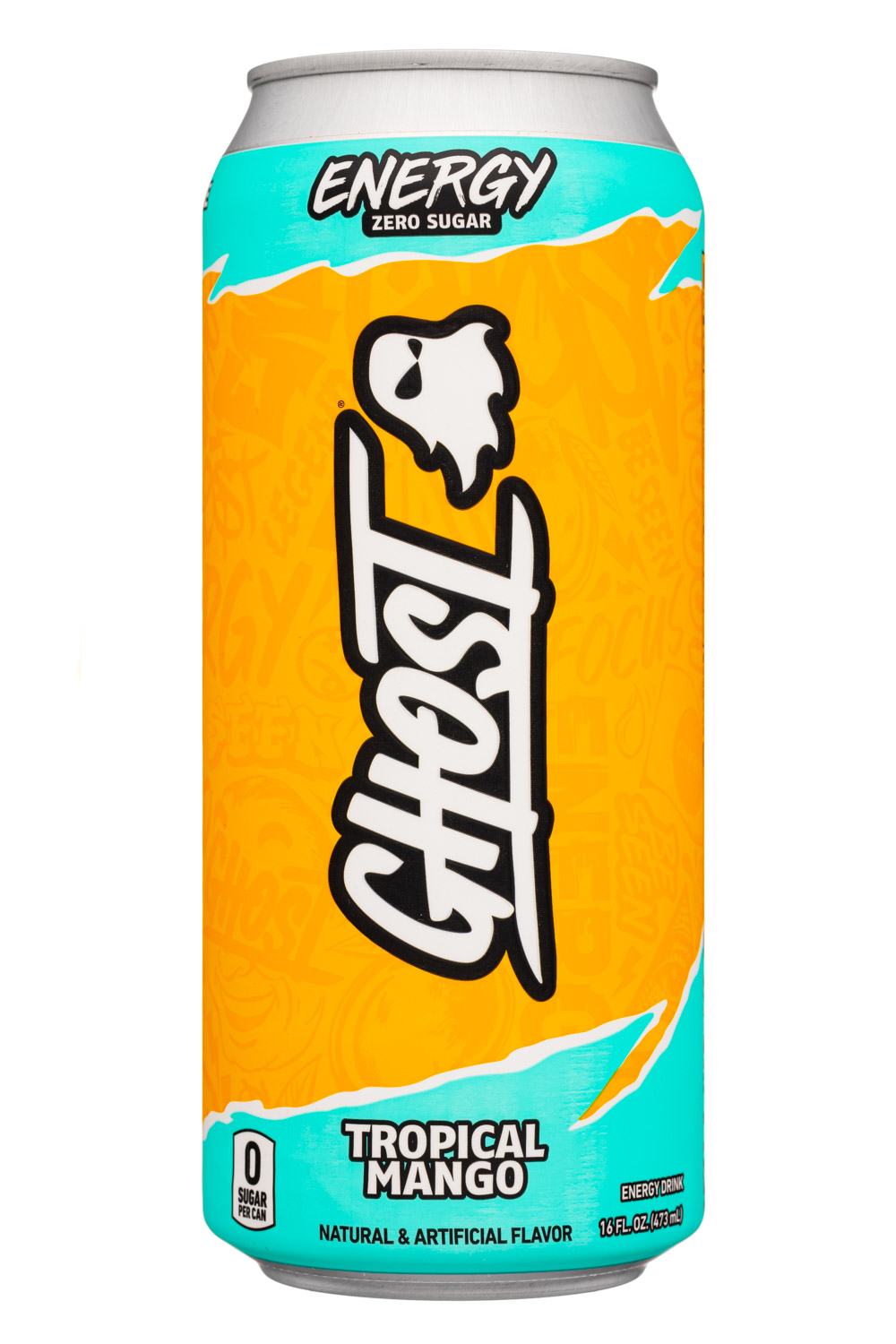 Ghost Energy : Ghost-16oz-2021-Energy-TropicalMango-Front