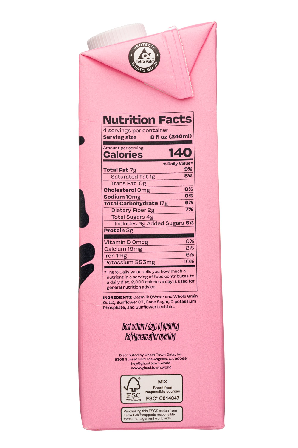 Ghost Town Oats: GhostTownOats-32oz-2022-OatMilk-Facts