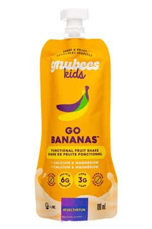 Gnubees: Gnubees-8oz-2023-Kids-FruitShake-GoBananas-Front