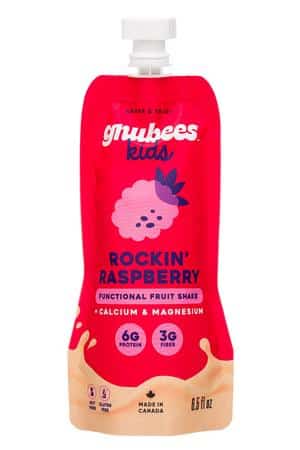 Gnubees: Gnubees-8oz-2023-Kids-FruitShake-RockinRasp-Front