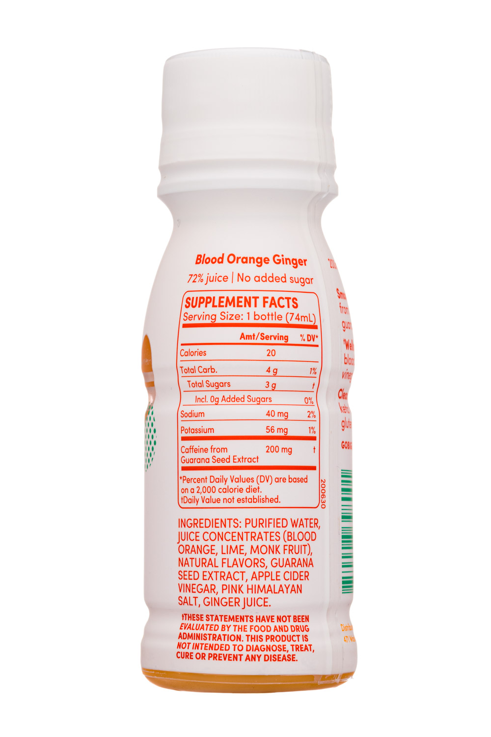 Go Big: GoBig-2oz-2020-WellnessShot-BloodOrangeGinger-Facts