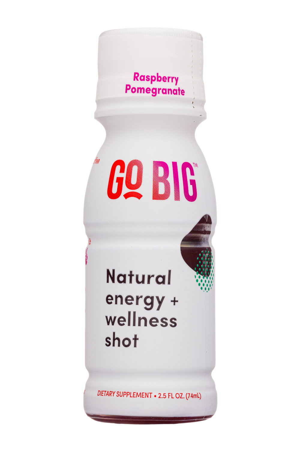 Go Big: GoBig-2oz-2020-WellnessShot-RaspPom-Front