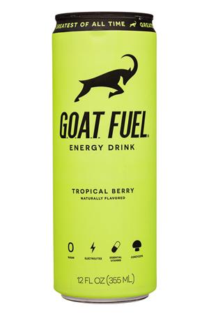 G.O.A.T. FUEL Energy Drink: GoatFuel-12oz-2021-EnergyDrink-TropicalBerry-Front