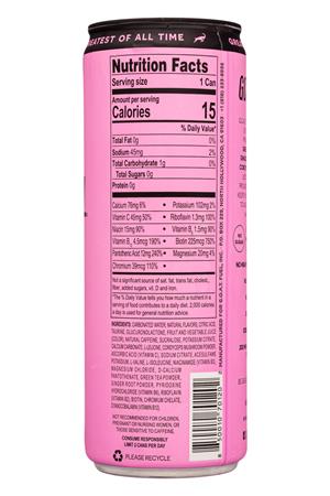 G.O.A.T. FUEL Energy Drink: GoatFuel-12oz-2021-EnergyDrink-PinkCandy-Facts