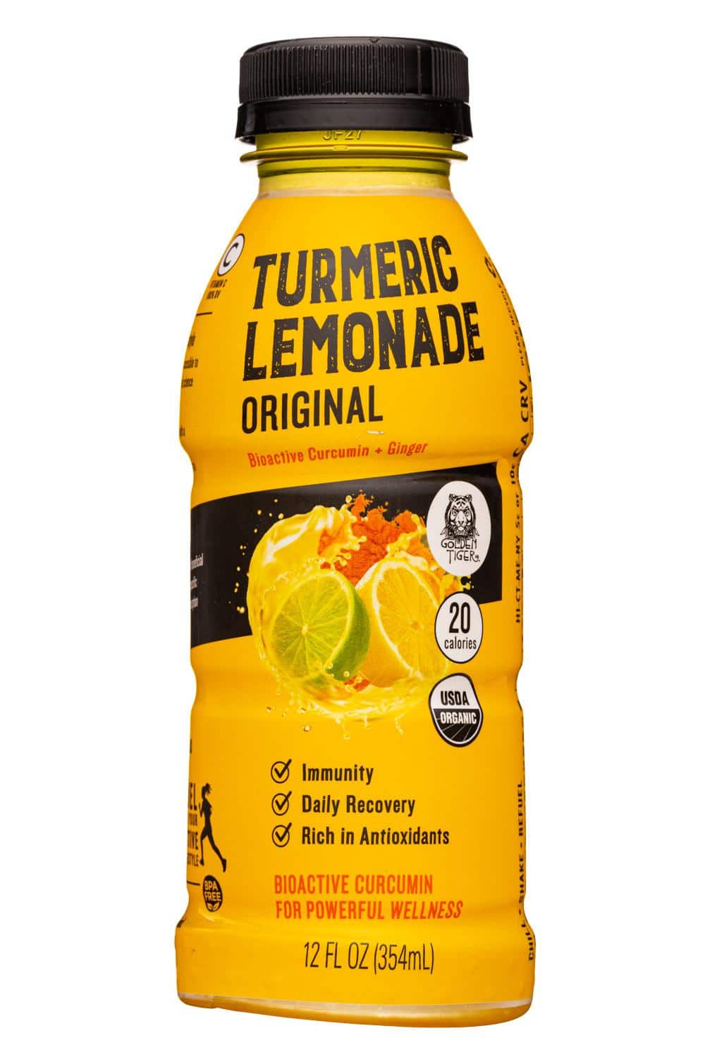Golden Tiger: GoldenTiger-12oz-2022-TurmericLemonade-Original-Front