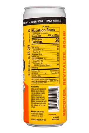 Golden Tiger: GoldenTiger-12oz-2022-TurmericLemonade-Can-Original-Facts