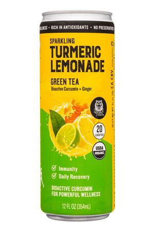 Golden Tiger: GoldenTiger-12oz-2022-TurmericLemonade-Can-GreenTea-Front
