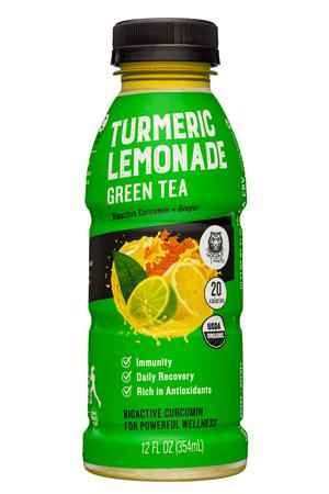 Golden Tiger: GoldenTiger-12oz-2022-TurmericLemonade-GreenTea-Front