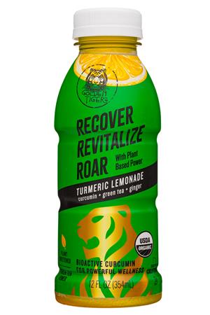 Golden Tiger: GoldenTiger-12oz-2020-TurmericLemonade-Green-Front