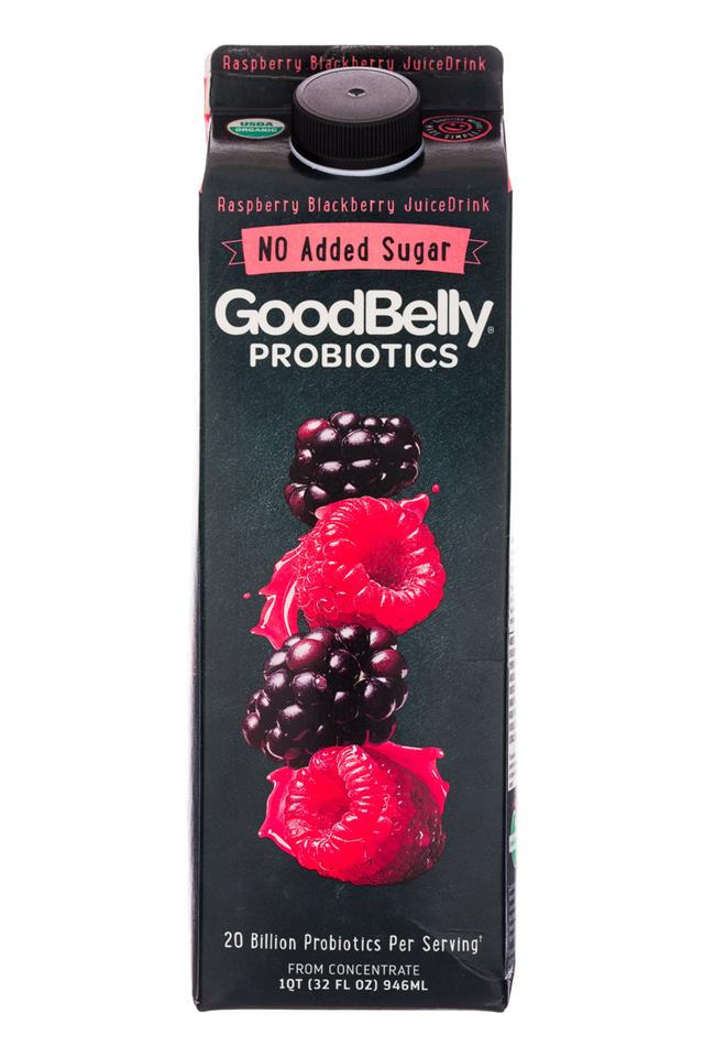 GoodBelly: GoodBelly-32oz-ProbioticsNoAddedSugar-RaspBlack-Front