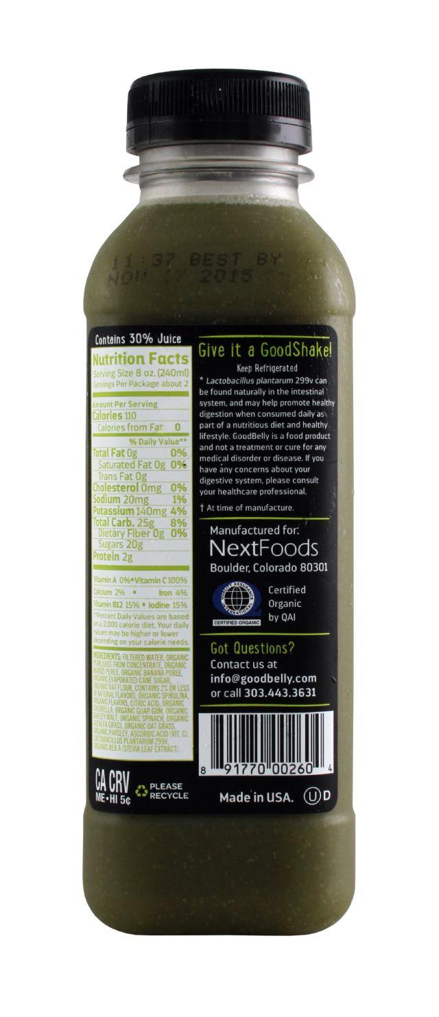 GoodBelly: GoodBelly TropicalGreen Facts