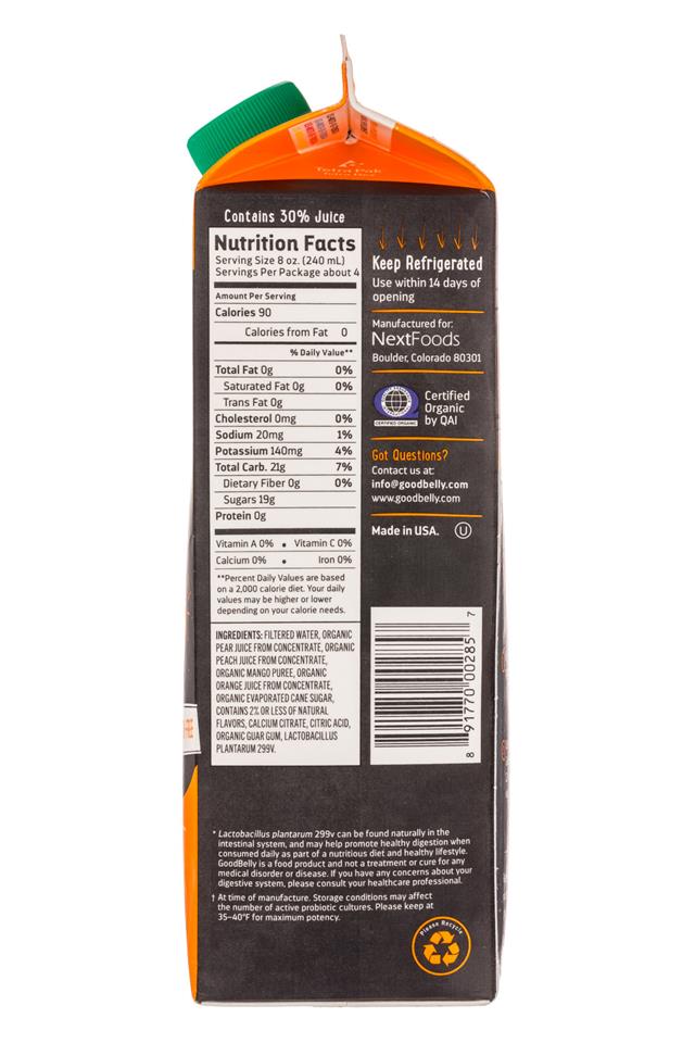 GoodBelly: Goodbelly-32oz-JuiceDrink-PeachMangoOrange-Facts