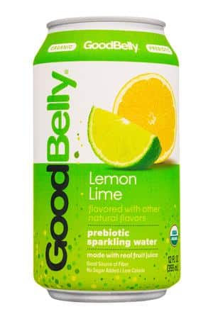 GoodBelly: GoodBelly-12oz-2024-PrebioticSparkling-LemonLime-Front