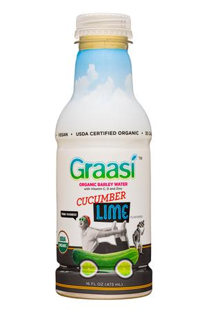 Graasi Organic Barley Water: Graasi-16oz-2022-BarleyWater-CucumberLime-Front