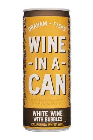 Graham + Fisk's: GrahamAndFisks-11oz-2022-WineInACan-WhiteWineBubbles