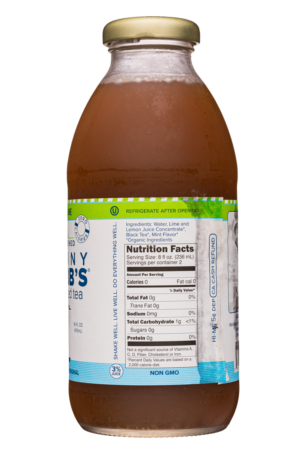 Granny Squibb's: GrannySquibbs-16oz-2020-UnsweetTea-MojitoLime-Facts