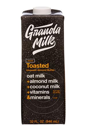 Granola Milk: GranolaMilk-32oz-2022-Toasted-UnsweetAlmondButter-Front