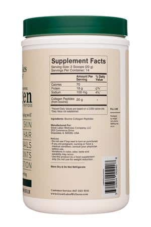 Great Lakes Wellness: GreatLakesWellness-227g-2024-Collagen-Bovine-Facts