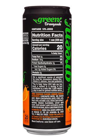 Green Cola: GreenCola-11oz-2022-Sparkling-Orangeade-Facts