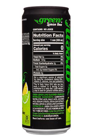 Green Cola: GreenCola-11oz-2022-Sparkling-LemonLime-Facts