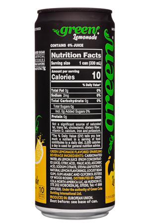 Green Cola: GreenCola-11oz-2022-Sparkling-Lemonade-Facts