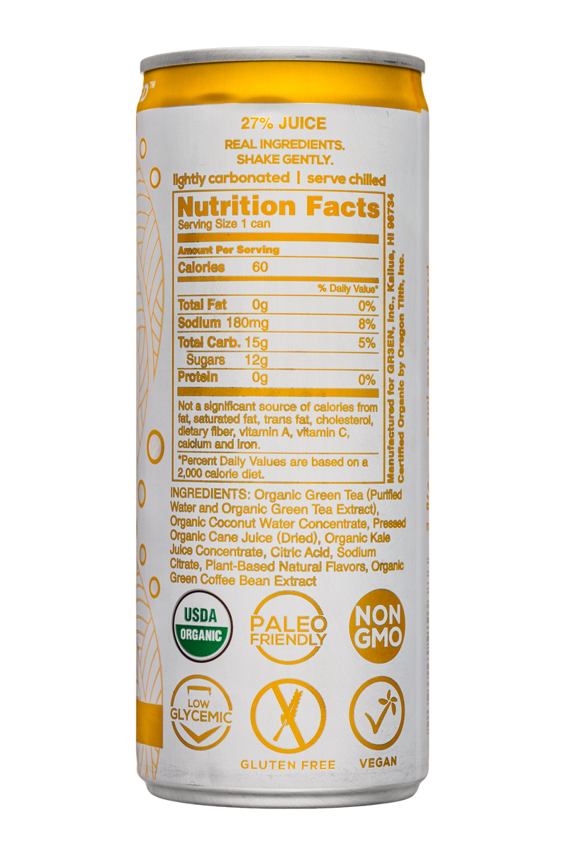 Green Energy: GreenEnergy-8oz-Pineapple-Facts