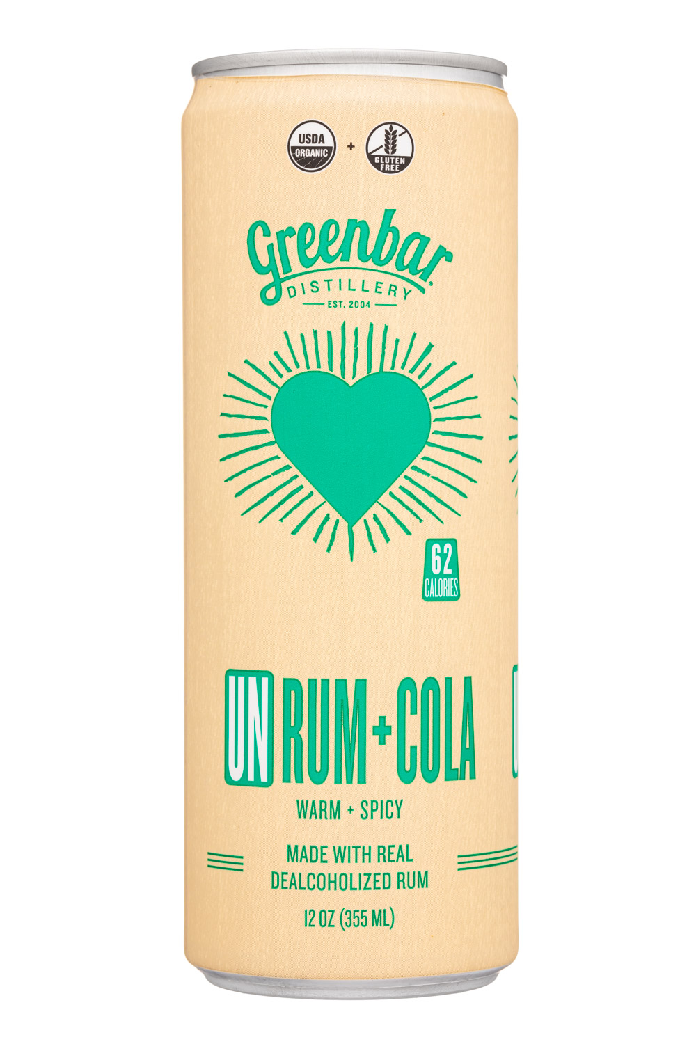 Greenbar Distillery: Greenbar-12oz-2022-NACocktail-UnRumCola-Front