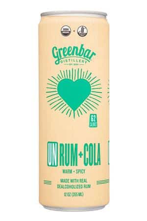 Greenbar Distillery: Greenbar-12oz-2022-NACocktail-UnRumCola-Front