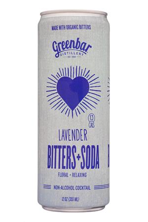 Greenbar Distillery: Greenbar-12oz-2020-Bitters-LavenderSoda-Front