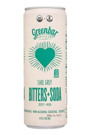 Greenbar Distillery: Greenbar-12oz-2022-NACocktail-BittersSoda-EarlGrey-Front