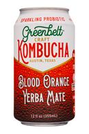 Greenbelt Craft Kombucha: Greenbelt-12oz-Kombucha-BloodOrange-YerbaMate-Front