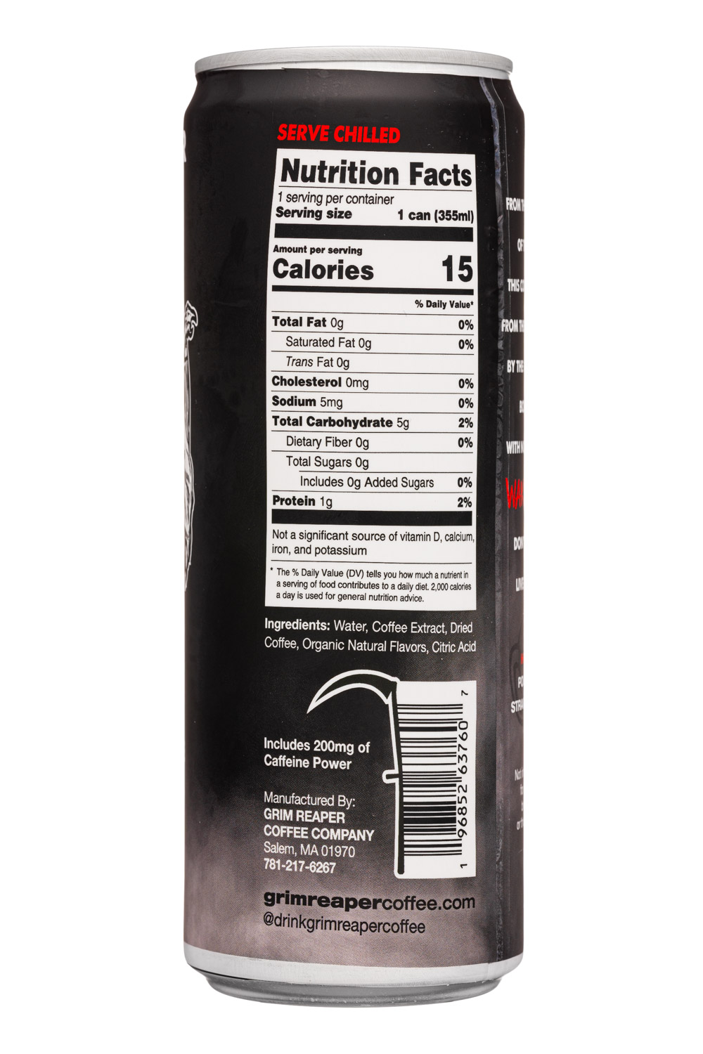 Grim Reaper Coffee Co: GrimReaperCoffeeCo-12oz-2024-ColdBrew-Facts