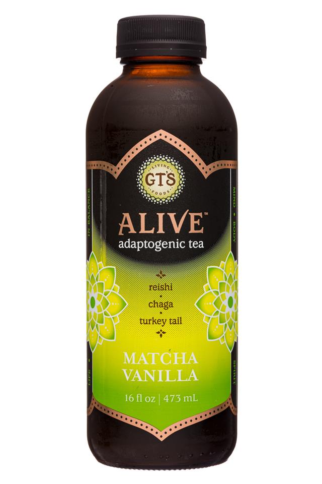 Gt's Alive - Adaptogenic Tea: GTs-16oz-Alive-AdaptogenicTea-MatchaVanilla-Front