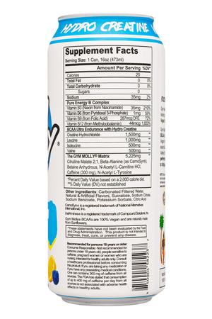 Gym Molly: GymMolly-16oz-2022-0Sugar-BlueRaspLemonade-Facts