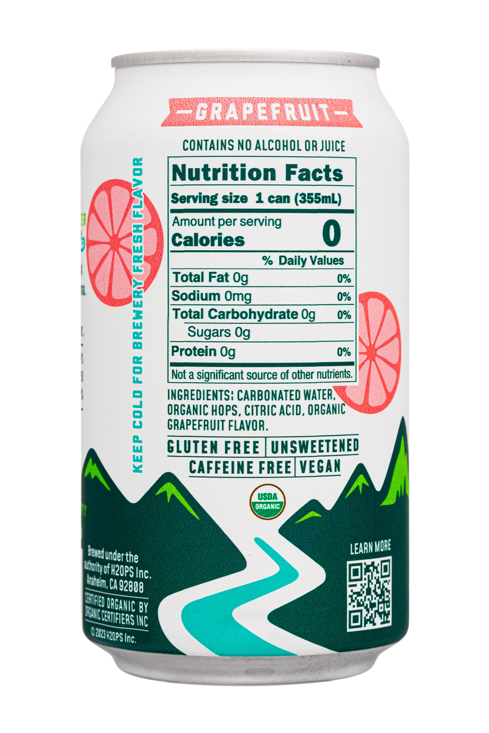 H2OPS : H20Ps-12oz-2024-HopWater-Grapefruit-Facts