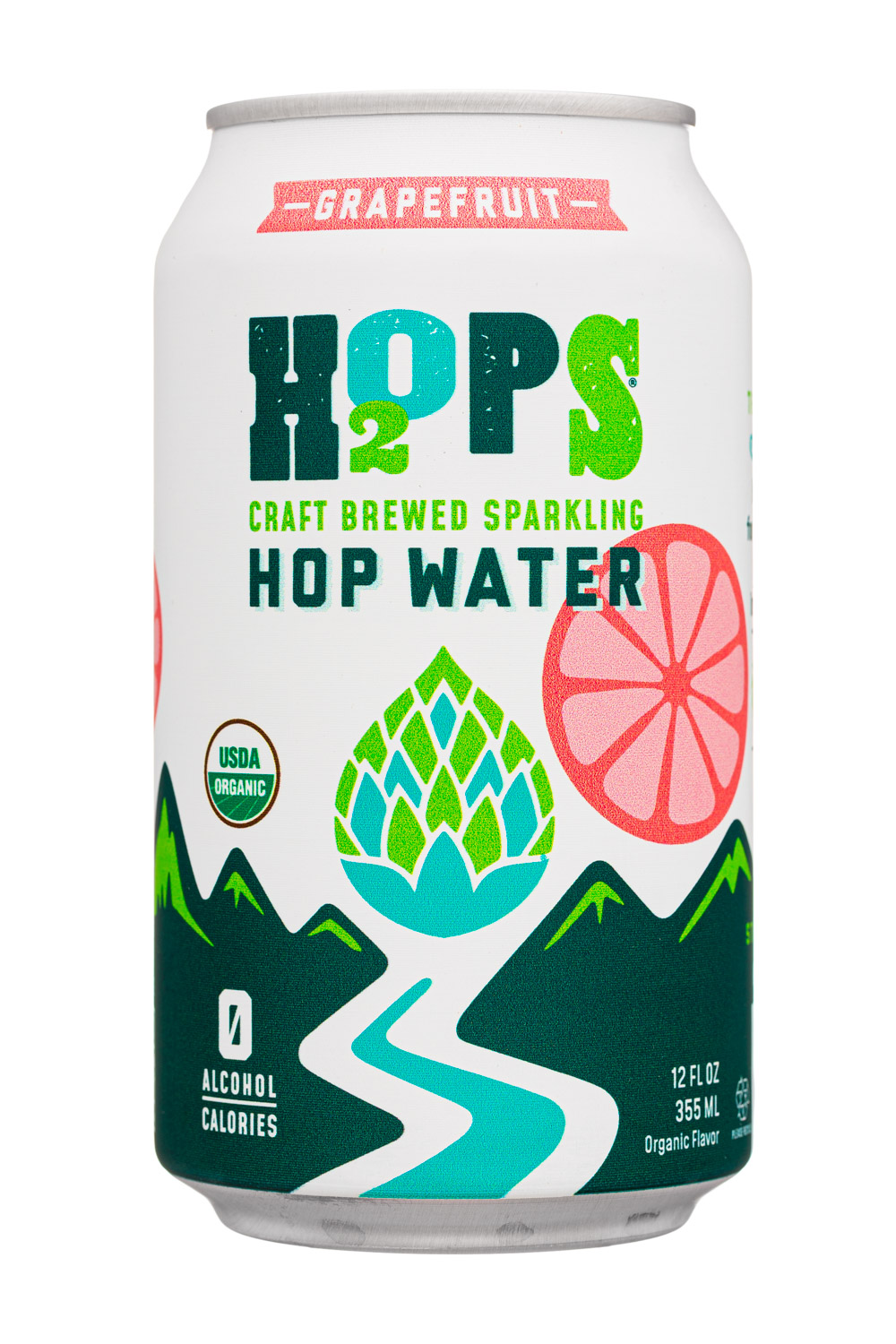H2OPS : H20Ps-12oz-2024-HopWater-Grapefruit-Front
